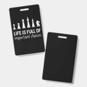 人生は重要な選択でいっぱい、チェスの恋人 バッジ (正面＆裏面)