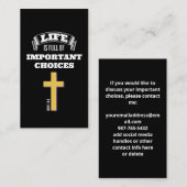 人生は重要な選択に満ちているクリスチャン 名刺 (正面/裏面)