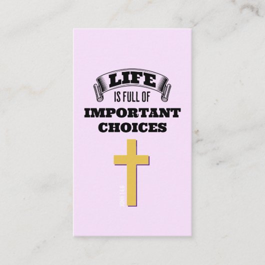 人生は重要な選択に満ちている福音伝道 名刺 (正面)