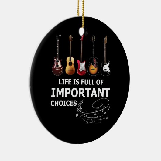 人生は重要な選択ギターに満ちおもしろいている セラミックオーナメント (右)