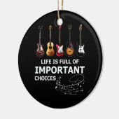 人生は重要な選択ギターに満ちおもしろいている セラミックオーナメント (左)