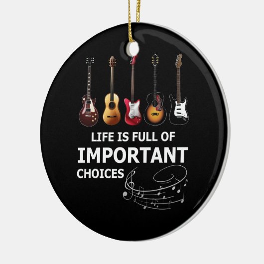 人生は重要な選択ギターに満ちおもしろいている セラミックオーナメント (左)