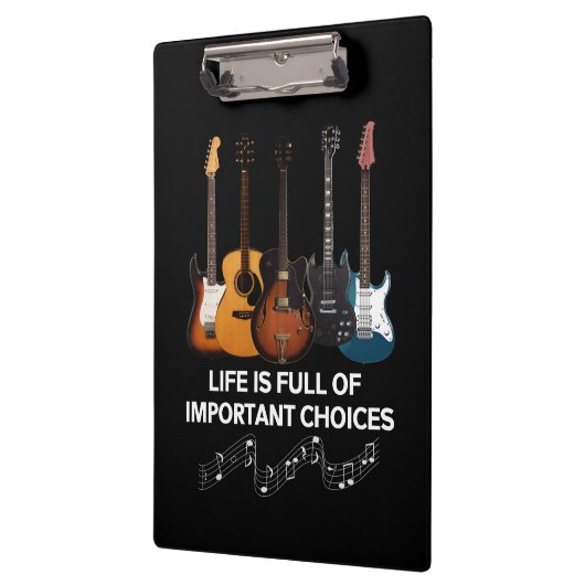人生は重要な選択肢でいっぱいだギター愛好家 クリップボード (左)