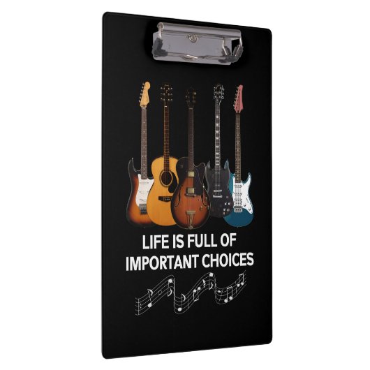 人生は重要な選択肢でいっぱいだギター愛好家 クリップボード (右)