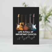人生は重要な選択肢でいっぱいだギター愛好家 サンキューカード (スタンド正面)