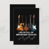 人生は重要な選択肢でいっぱいだギター愛好家 サンキューカード (正面/裏面)