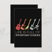 人生は重要な選択肢でいっぱいだギター愛好家 サンキューカード (正面/裏面)