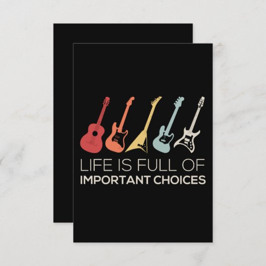 人生は重要な選択肢でいっぱいだギター愛好家 サンキューカード (正面/裏面)