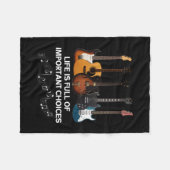 人生は重要な選択肢でいっぱいだギター愛好家 フリースブランケット (正面(横))