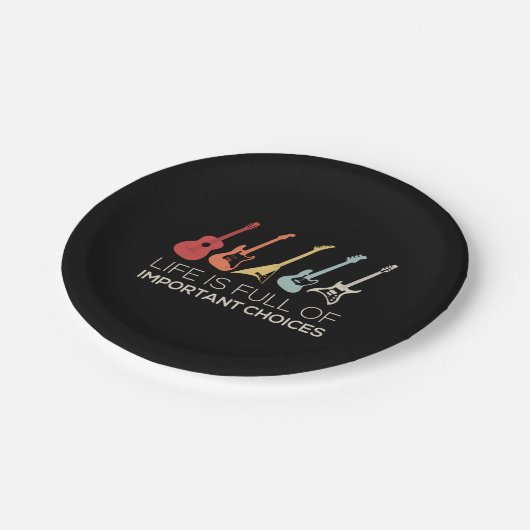人生は重要な選択肢でいっぱいだギター愛好家 ペーパープレート (アングル)