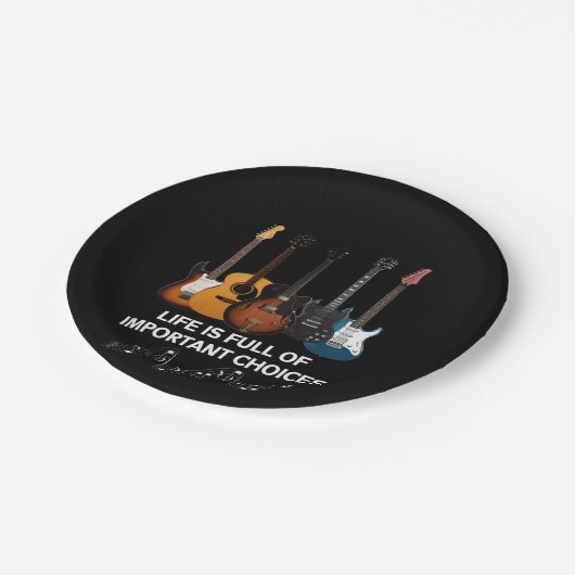 人生は重要な選択肢でいっぱいだギター愛好家 ペーパープレート (アングル)