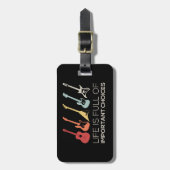 人生は重要な選択肢でいっぱいだギター愛好家 ラゲッジタグ (正面縦)