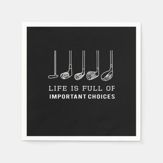 人生は重要な選択肢でいっぱいだゴルフプルオーバー スタンダードカクテルナプキン (正面)