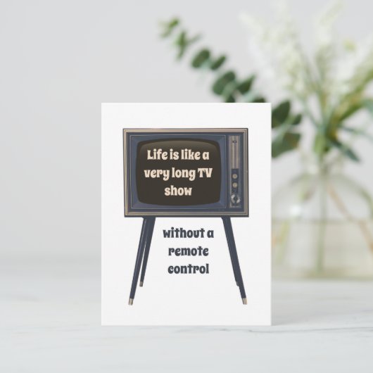 人生は非常に長いテレビ番組の引用文のようおもしろいだ ポストカード (スタンド正面)