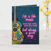 人生は音楽のようなもので、常に良い歌である カード (黄色い花)