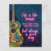 人生は音楽のようなもので、常に良い歌である ポストカード (正面)