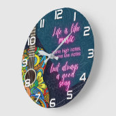 人生は音楽のようなもので、常に良い歌である ラージ壁時計 (傾斜)