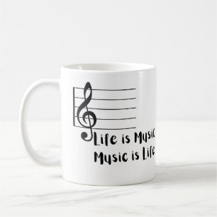人生は音楽、音楽は生命 コーヒーマグカップ