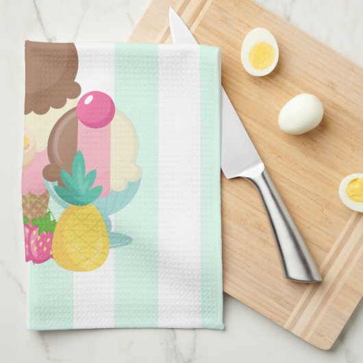 人生は食べ短い キッチンタオル (四つ折り)