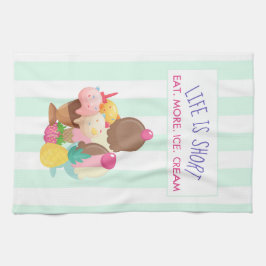 人生は食べ短い キッチンタオル