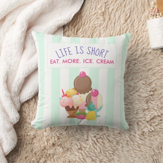 人生は食べ短い クッション (ブランケット)