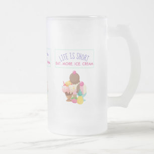 人生は食べ短い フロストグラスビールジョッキ