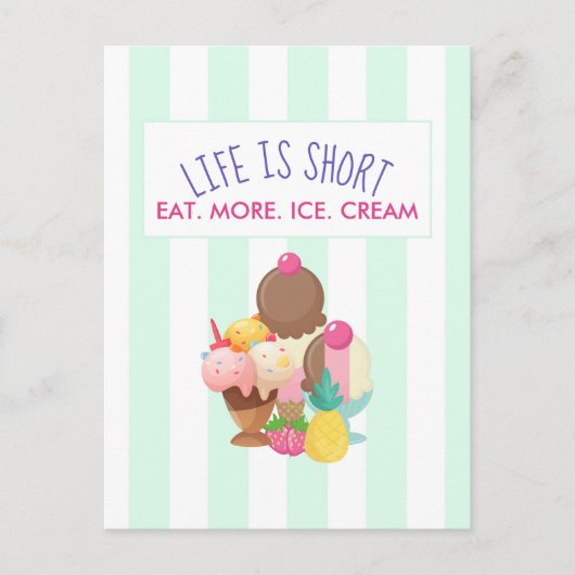 人生は食べ短い ポストカード (正面)