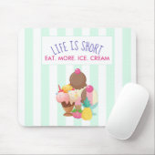 人生は食べ短い マウスパッド (マウス)