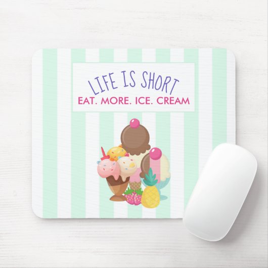 人生は食べ短い マウスパッド (マウス)