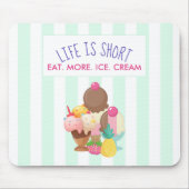 人生は食べ短い マウスパッド (正面)