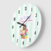 人生は食べ短い ラージ壁時計 (傾斜)