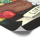 「人生は饗宴」かわいいウサギのポスター ポスター (角)