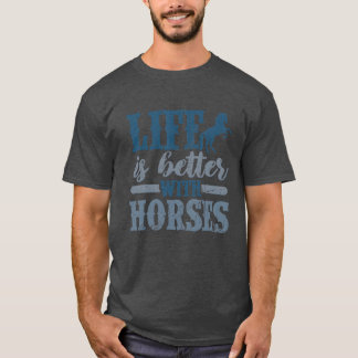人生は馬と良い可愛い馬好き おもしろい Tシャツ