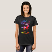人生は馬の可愛い乗馬Hで良い Tシャツ (正面フル)