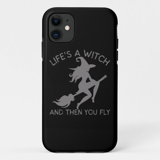 人生は魔女で、それから面白いハロウィーンを飛ぶ Case-Mate iPhoneケース (裏面)