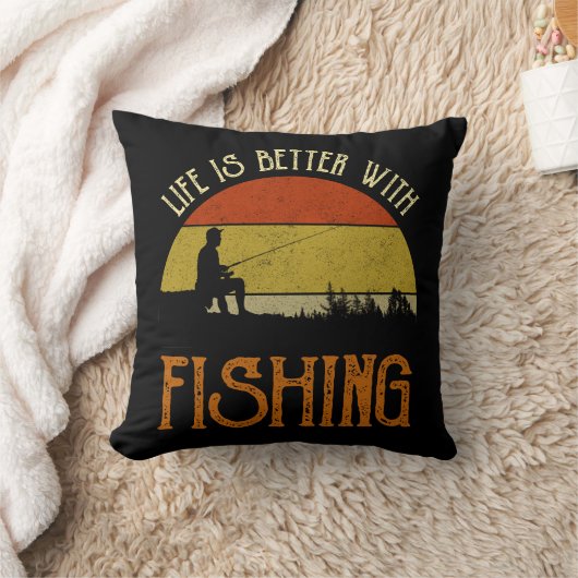 人生は魚釣り クッション (ブランケット)