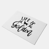 人生は黄金。デザイン，ゴールデン·レトリーバー愛好家 ドアマット (アングル)