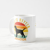 人生は黒いラブラドール、犬の恋人と良い コーヒーマグカップ (正面左)