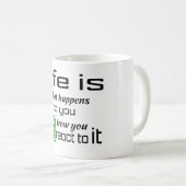 人生は10%あなたへの何が起こるかマグカップ コーヒーマグカップ (正面右)