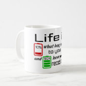 人生は10%あなたへの何が起こるかマグカップ コーヒーマグカップ (正面左)