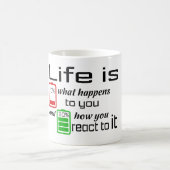 人生は10%あなたへの何が起こるかマグカップ コーヒーマグカップ (中央)