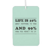 人生は10%あなたへの引用文やる気を起こさせる カーエアーフレッシュナー (正面)