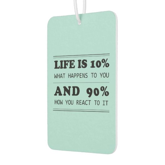 人生は10%あなたへの引用文やる気を起こさせる カーエアーフレッシュナー (左)