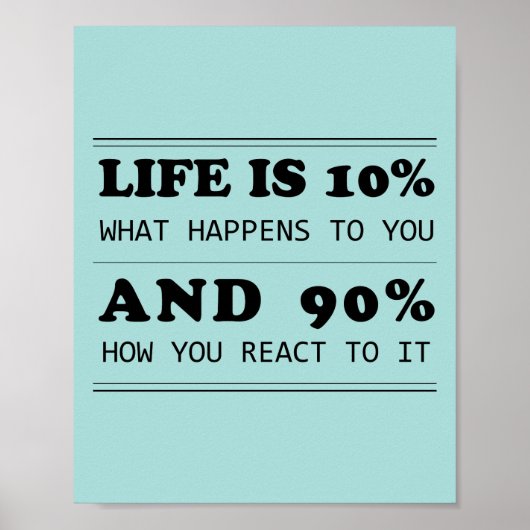 人生は10%あなたへの引用文やる気を起こさせる ポスター (正面)