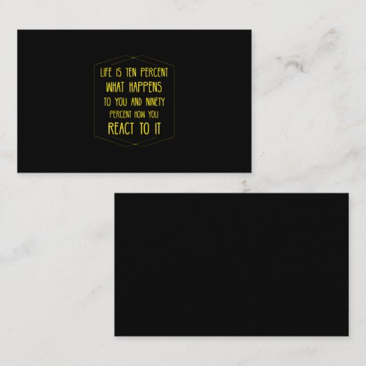 人生は10%引用文感動的黄色 名刺 (正面/裏面)