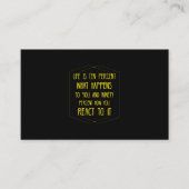 人生は10%引用文感動的黄色 名刺 (正面)