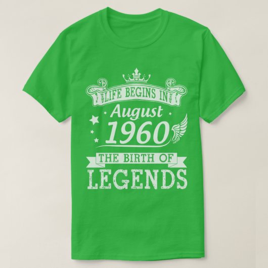 人生は1960年に威厳がある始まる伝説の誕生60 Tシャツ (デザイン正面)