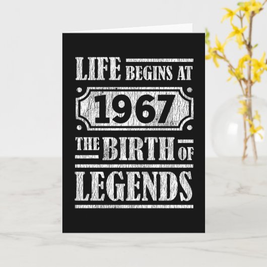 人生は1967年に始まる伝説の誕生55誕生日 カード (黄色い花)