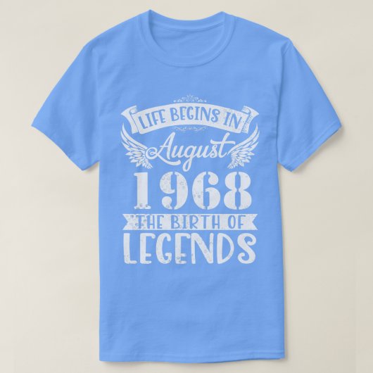人生は1968年に威厳がある幸福の誕生の誕生を始める Tシャツ (デザイン正面)