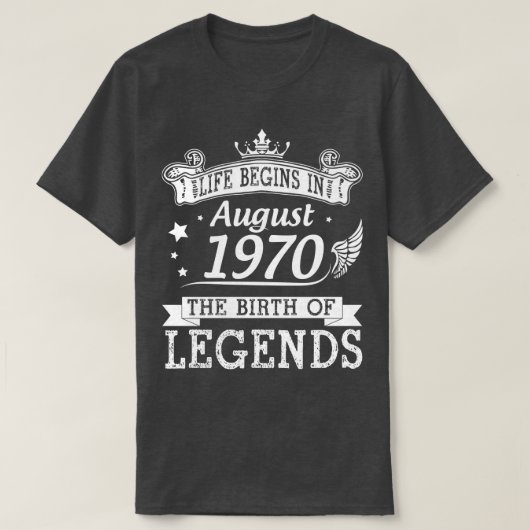 人生は1970年に威厳がある始まる伝説の誕生50 Tシャツ (デザイン正面)
